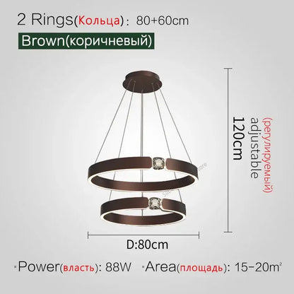 Modern gold diamond ring chandelier living room luxury lamp