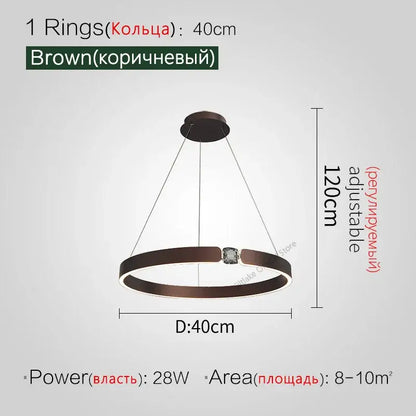 Modern gold diamond ring chandelier living room luxury lamp