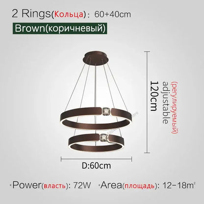 Modern gold diamond ring chandelier living room luxury lamp