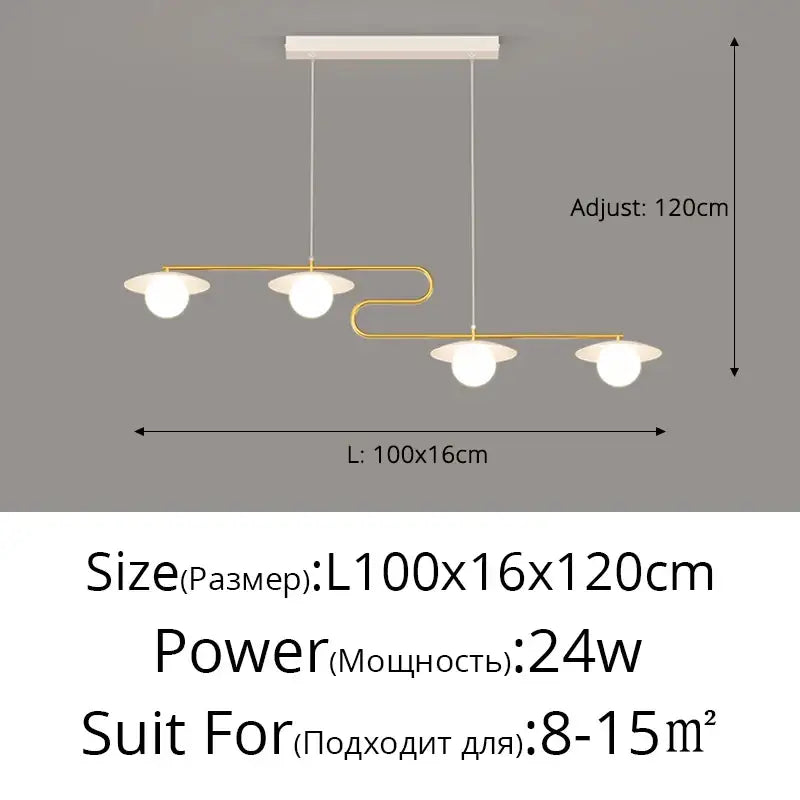 Modern gold dimmable led ceiling chandelier for dining room
