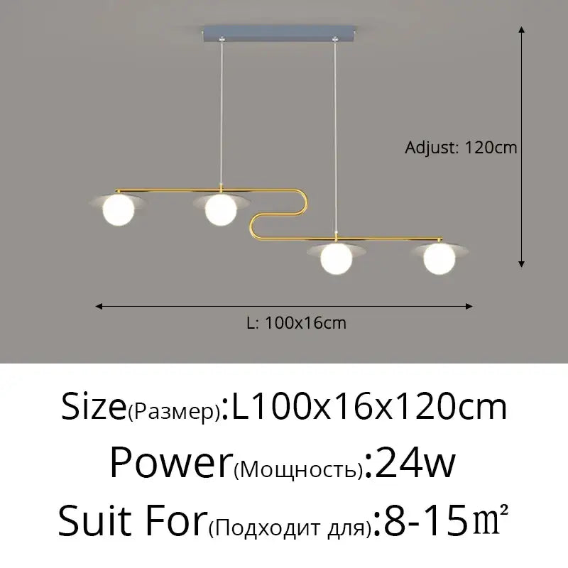 Modern gold dimmable led ceiling chandelier for dining room
