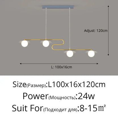 Modern gold dimmable led ceiling chandelier for dining room