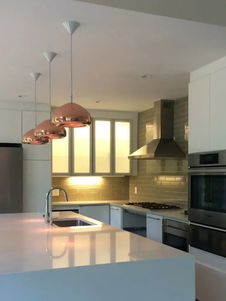 Modern gold dome pendant lamps dining room glass gold ceiling light