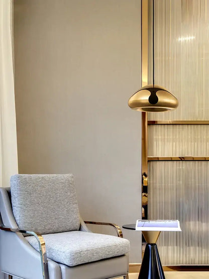 Modern gold dome pendant lamps dining room glass gold ceiling light