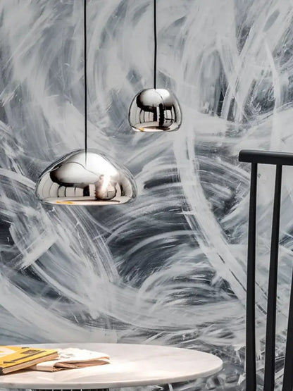 Modern gold dome pendant lamps dining room glass gold ceiling light