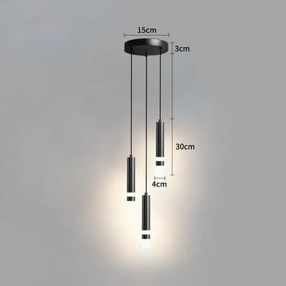 Modern gold double head led pendant lights for bedroom bedroom