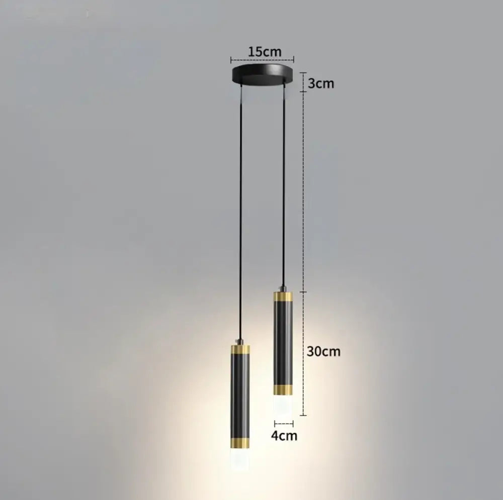 Modern gold double head led pendant lights for bedroom bedroom
