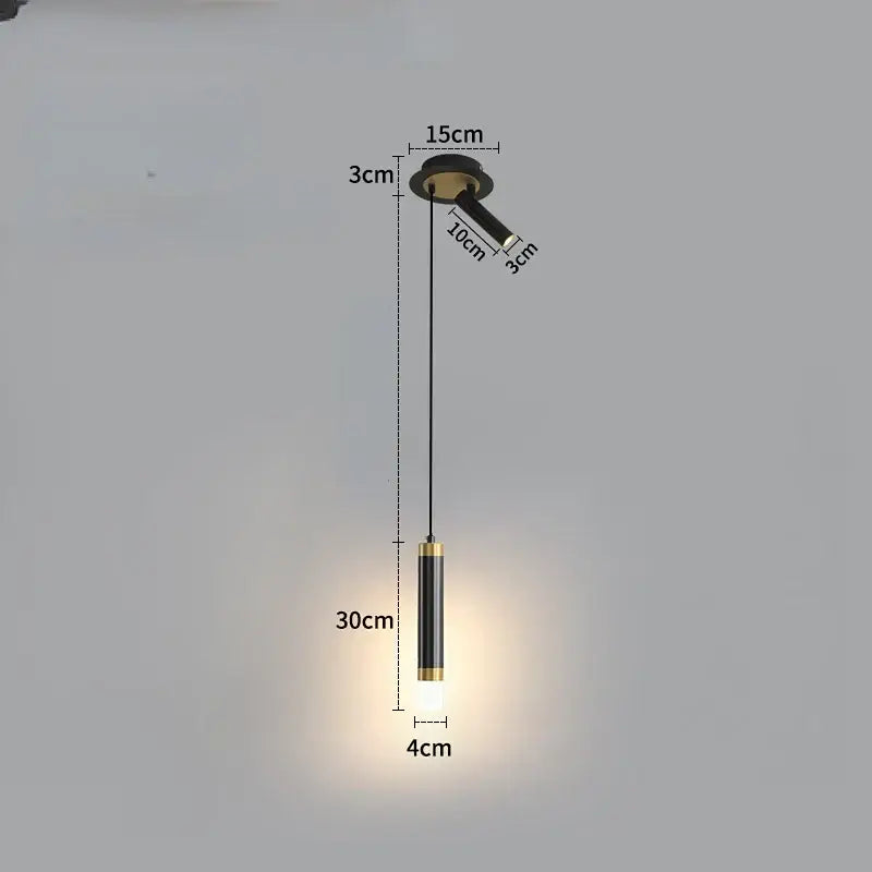 Modern gold double head led pendant lights for bedroom bedroom
