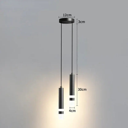 Modern gold double head led pendant lights for bedroom bedroom