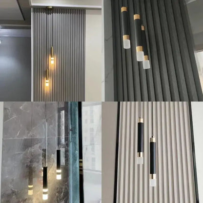 Modern gold double head led pendant lights for bedroom bedroom
