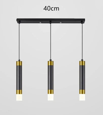 Modern gold double head led pendant lights for bedroom bedroom