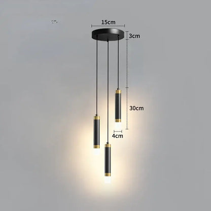 Modern gold double head led pendant lights for bedroom bedroom