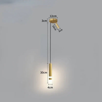Modern gold double head led pendant lights for bedroom bedroom