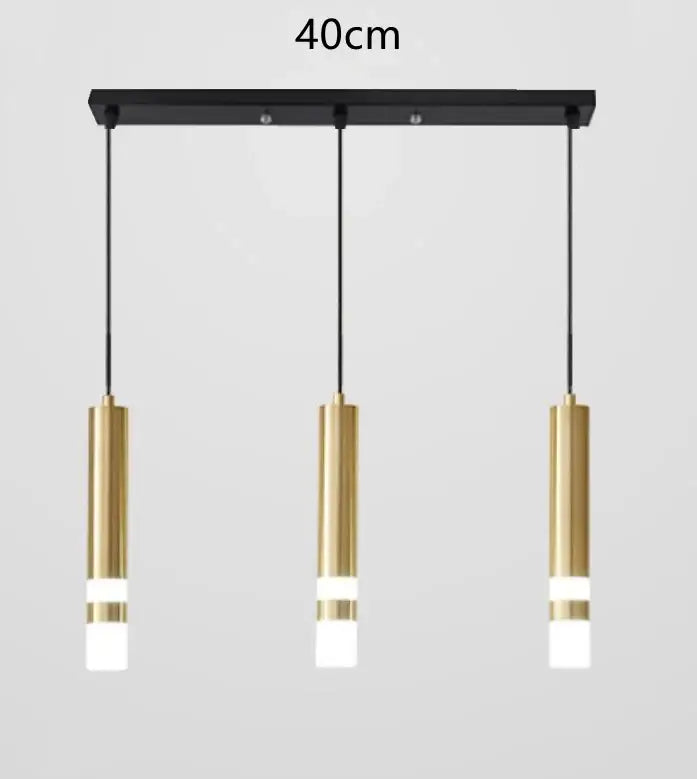 Modern gold double head led pendant lights for bedroom bedroom