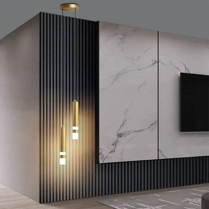 Modern gold double head led pendant lights for bedroom bedroom