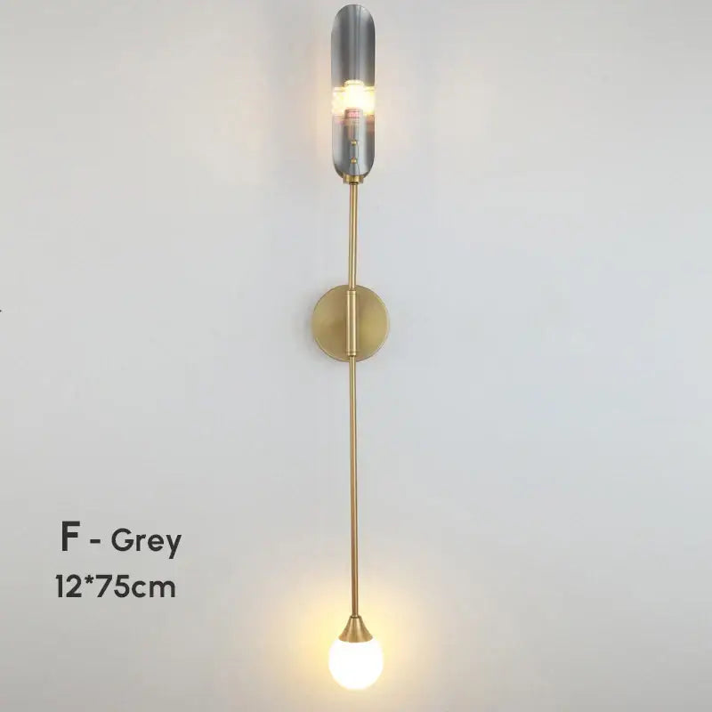 Modern gold double-head wall lights for living room clear and frosted