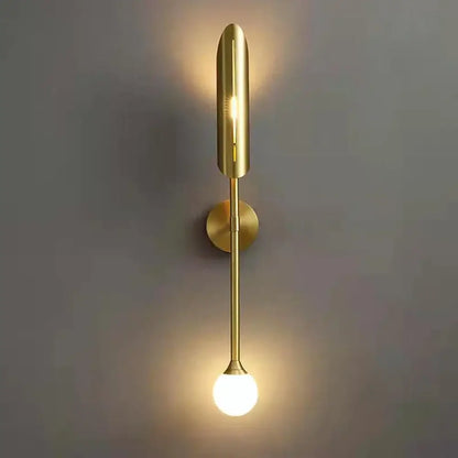 Modern gold double-head wall lights for living room clear and frosted