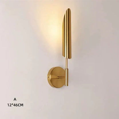 Modern gold double-head wall lights for living room clear and frosted
