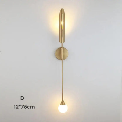 Modern gold double-head wall lights for living room clear and frosted