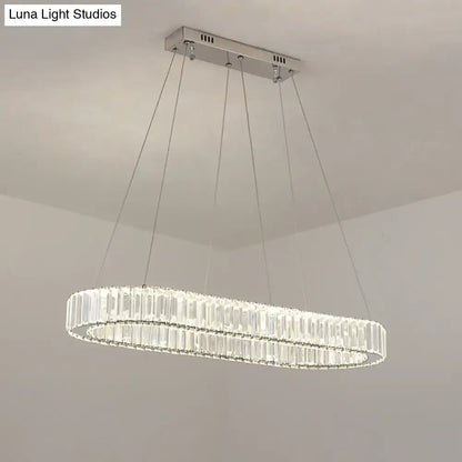 Modern gold double ring led suspension lamp with optical k9 crystal