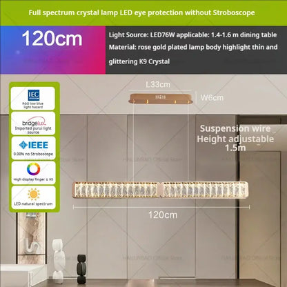 Modern gold double ring luxury crystal chandelier dining room