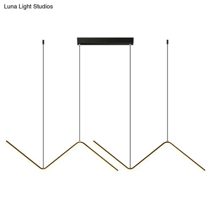 Modern gold double z shaped hanging light kitchen island fixture