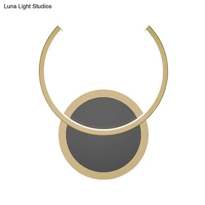 Modern gold dual ring led wall sconce bedroom light