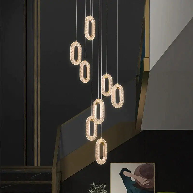 Modern gold duplex crystal chandelier for villa living room