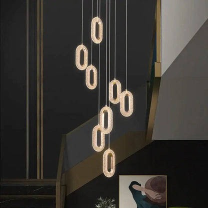 Modern gold duplex crystal chandelier for villa living room
