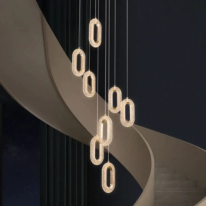 Modern gold duplex crystal chandelier for villa living room