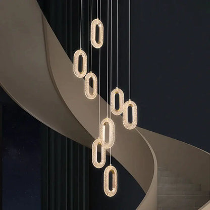 Modern gold duplex crystal chandelier for villa living room