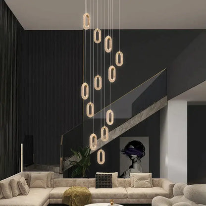 Modern gold duplex crystal chandelier for villa living room