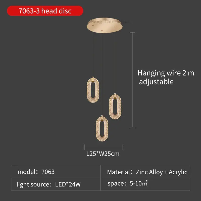 Modern gold duplex crystal chandelier for villa living room