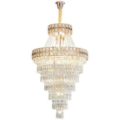 Modern gold duplex villa crystal chandelier for staircase living room