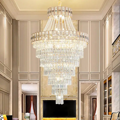 Modern gold duplex villa crystal chandelier for staircase living room