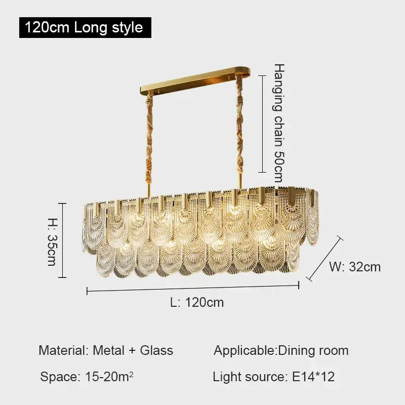 Modern gold elegant crystal chandelier living room fan glass tiers