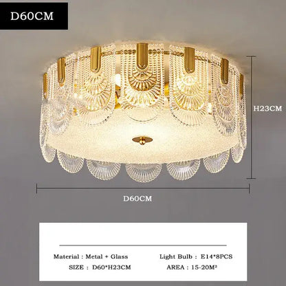 Modern gold elegant crystal chandelier living room fan glass tiers