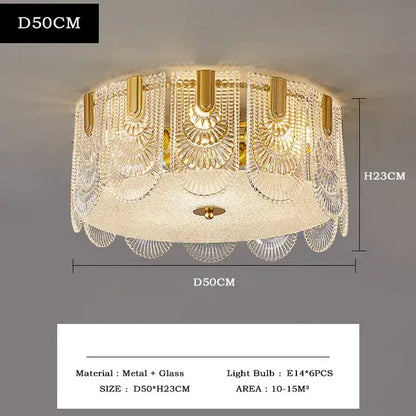 Modern gold elegant crystal chandelier living room fan glass tiers