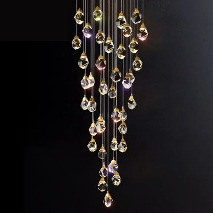 Modern gold elegant crystal chandelier living room pendant light