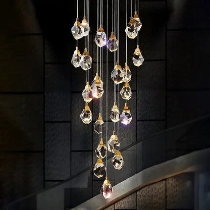 Modern gold elegant crystal chandelier living room pendant light