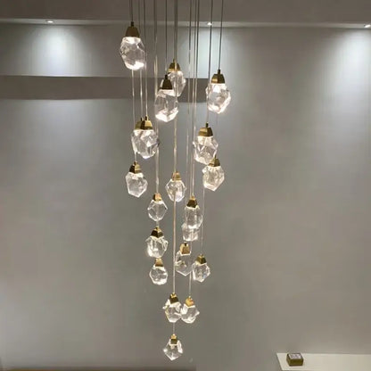 Modern gold elegant crystal chandelier living room pendant light