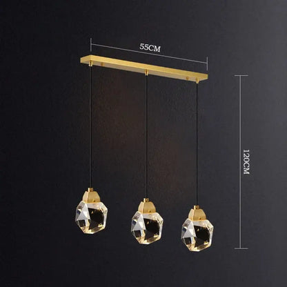 Modern gold elegant crystal chandelier living room pendant light