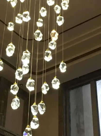 Modern gold elegant crystal chandelier living room pendant light