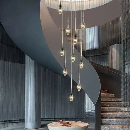 Modern gold elegant crystal chandelier living room teardrop light