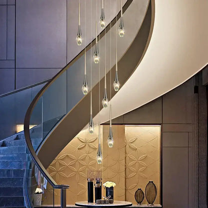 Modern gold elegant crystal chandelier living room teardrop light