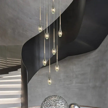 Modern gold elegant crystal chandelier living room teardrop light