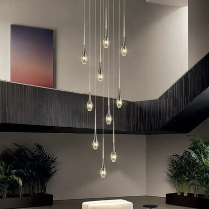 Modern gold elegant crystal chandelier living room teardrop light
