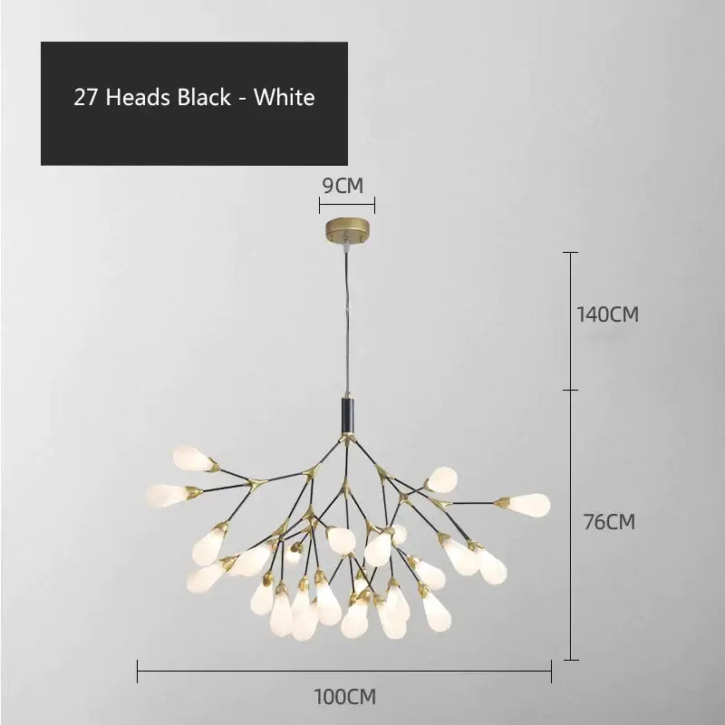Modern gold elegant firefly chandelier dining room branching light