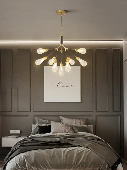 Modern gold elegant firefly chandelier dining room branching light