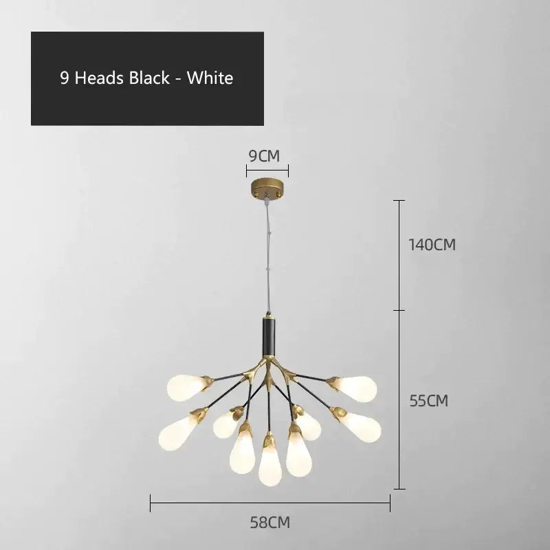 Modern gold elegant firefly chandelier dining room branching light